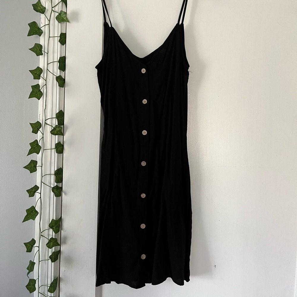 H&M black button up dress